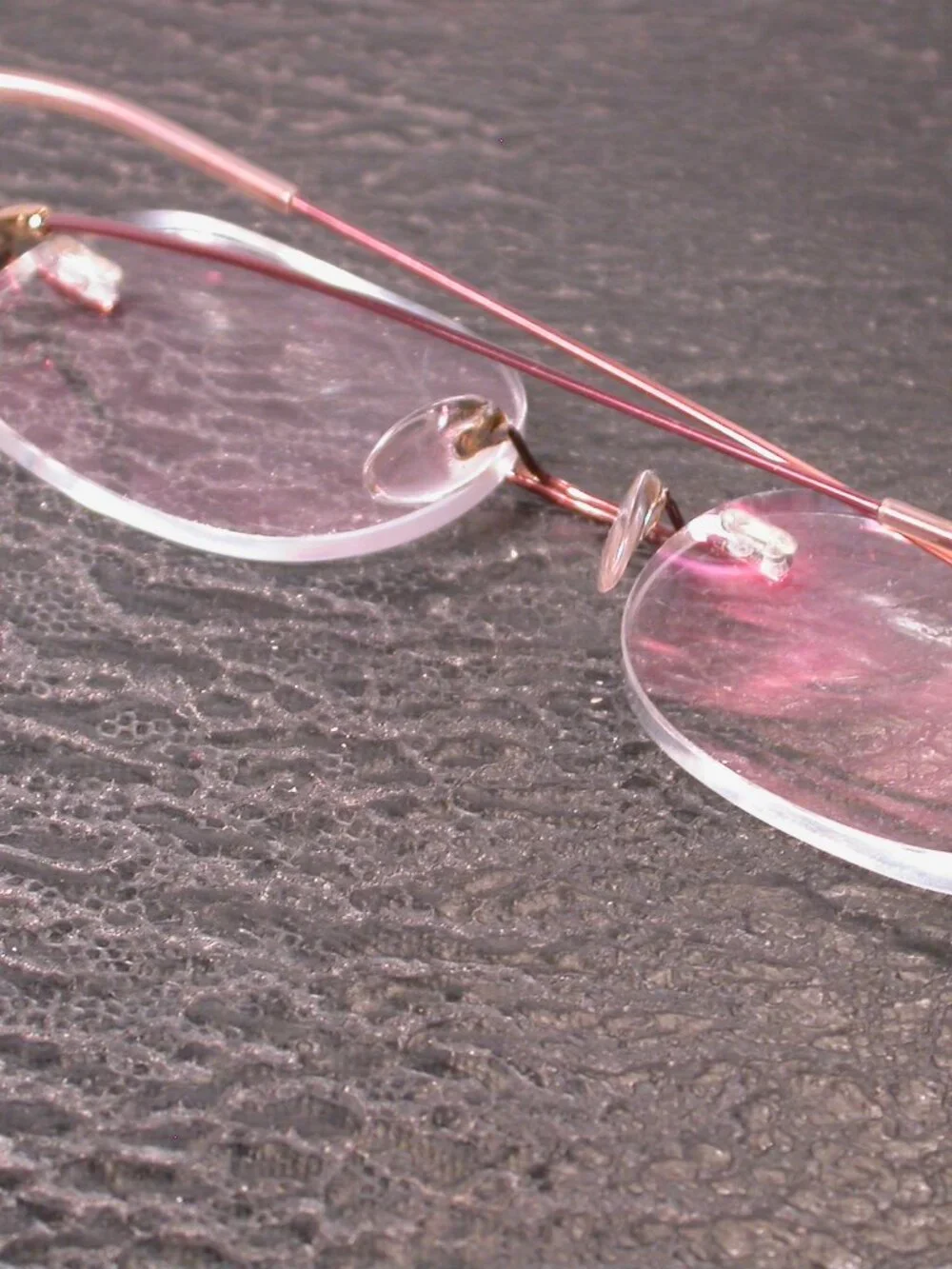 Silhouette Titan Frameless Pink and Gold Eyeglasses Made in Austria